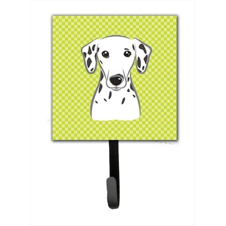 Carolines Treasures Checkerboard Lime Green Dalmatian Leash or Key Holder- 4.25 W x 7 H In. BB1272SH4